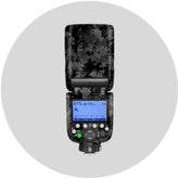Black Flash Wrap with digital display on a white background